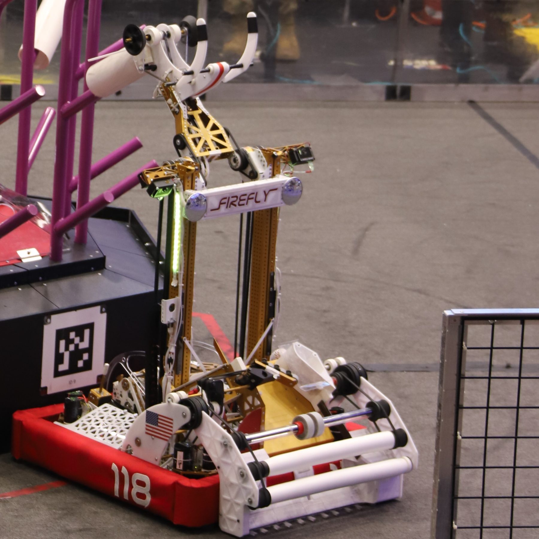 Team 118 robot Firefly on the competition field