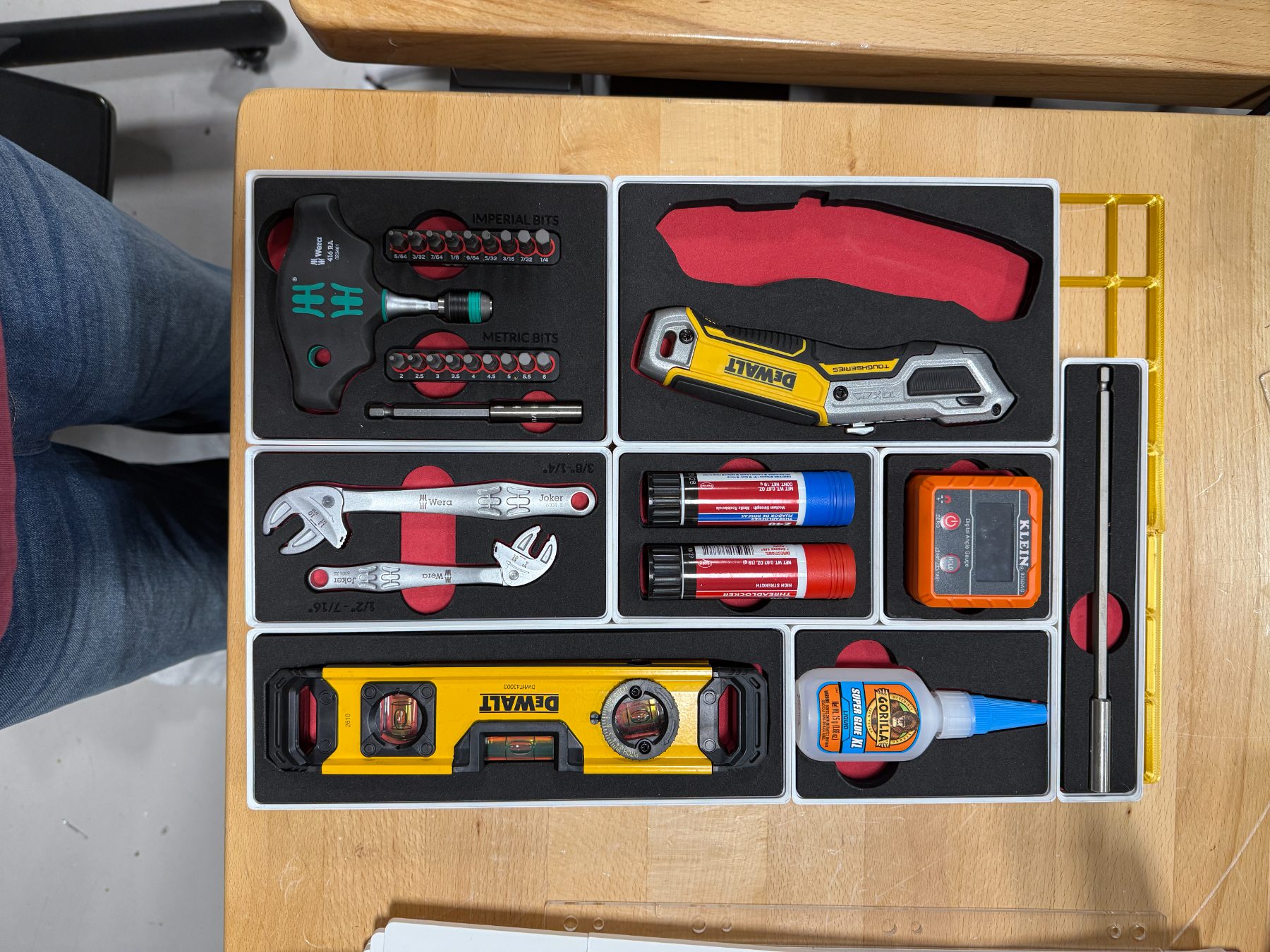 Tool drawer with custom foam inserts